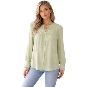 Nurture by Westbound Light Green Boho Blouse – Size 1X (NWT)